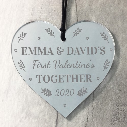 1st Valentines Day Gift Personalised Heart Gift For Boyfriend