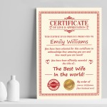 Valentines Gift For Wife Print Personalised Anniversary Gift