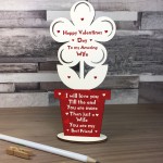 Valentines Day Gift For Wife Best Friend Wooden Flower Gift