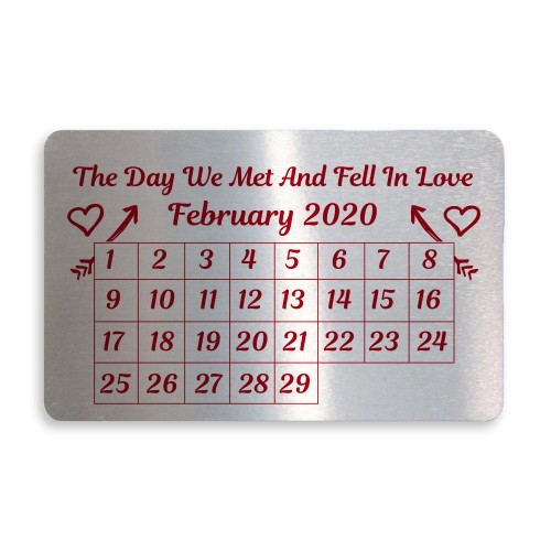 Personalised Metal Wallet Card For Valentines Day Annniversary