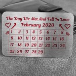 Personalised Metal Wallet Card For Valentines Day Annniversary