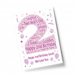 Personalised 2nd Birthday Gift Word Art Print Keepsake Baby Girl