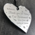 Thank You Gift For Bridesmaid Heart Wedding Gift Personalised