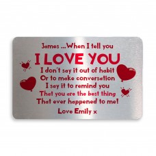 Personalised Wallet Insert Valentines Anniversary Gift