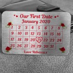 First Date Calender Wallet Insert Personalised Anniversary Gift