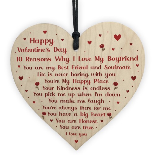 Novelty Valentines Gift For Boyfriend Wooden Heart Gift For Him 