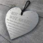 Valentines Gift Novelty Award Mirror Heart Gift For Wife