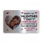 First 1st Valentines Personalised Gifts Metal Wallet Card Gift