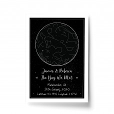 Gift For Husband Wife For Anniversary Valentines Star Map Print