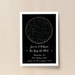 Gift For Husband Wife For Anniversary Valentines Star Map Print