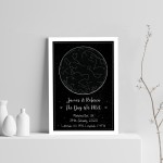 Gift For Husband Wife For Anniversary Valentines Star Map Print