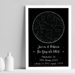 Gift For Husband Wife For Anniversary Valentines Star Map Print
