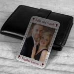 Personalised Anniversary Gift For Him Metal Wallet Photo Card