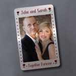 Personalised Anniversary Gift For Him Metal Wallet Photo Card