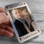 Personalised Anniversary Gift For Him Metal Wallet Photo Card