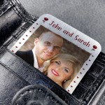 Personalised Anniversary Gift For Him Metal Wallet Photo Card