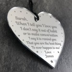 Valentines Day Gift Personalised Acrylic Heart Husband Wife 