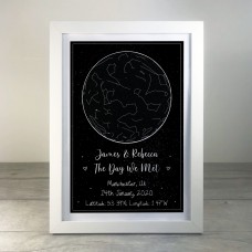 Gift For Husband Wife For Anniversary Valentines Star Map Framed