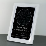 Gift For Husband Wife For Anniversary Valentines Star Map Framed