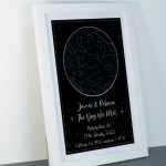 Gift For Husband Wife For Anniversary Valentines Star Map Framed