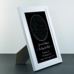 Gift For Husband Wife For Anniversary Valentines Star Map Framed