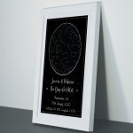 Gift For Husband Wife For Anniversary Valentines Star Map Framed