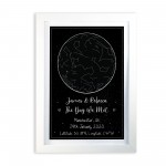 Gift For Husband Wife For Anniversary Valentines Star Map Framed