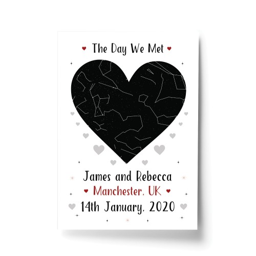 Personalised Anniversary Birthday Gift For Husband Star Print
