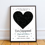 Engagement Gift Framed Star Print Gift For Him Her Boyfriend Gir