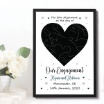 Engagement Gift Framed Star Print Gift For Him Her Boyfriend Gir