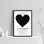 Engagement Gift Framed Star Print Gift For Him Her Boyfriend Gir