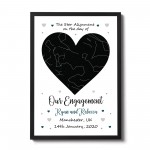 Engagement Gift Framed Star Print Gift For Him Her Boyfriend Gir