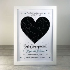 Engagement Gift Personalised Framed Star Print Gift For Him Her 