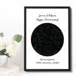 Anniversary Gift For Husband Wife Personalised Star Framed Print