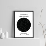 Anniversary Gift For Husband Wife Personalised Star Framed Print