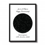 Anniversary Gift For Husband Wife Personalised Star Framed Print