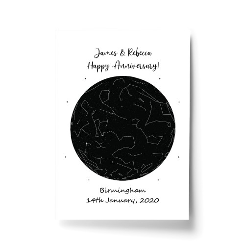 Anniversary Gift For Husband Wife Personalised Star Print Gift