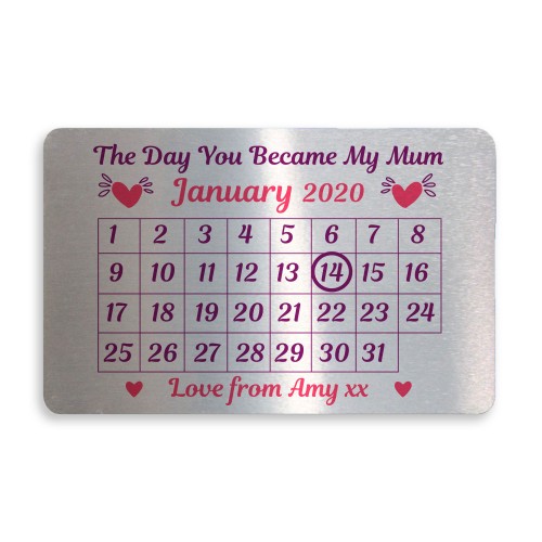 Gift For Mum Mummy Personalised Metal Wallet Insert Mothers Day 