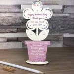 Mothers Day Gift For Mum Personalised Wooden Flower Mum Gift