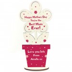 Personalised Mothers Day Gift For Mum Wooden Flower Gift For Mum