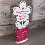 Personalised Mothers Day Gift For Mum Wooden Flower Gift For Mum