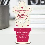 Personalised Mothers Day Gift For Mum Wooden Flower Gift For Mum