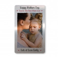Mothers Day Gift For Mum PERSONALISED Metal Photo Card For Purse