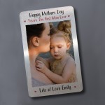 Mothers Day Gift For Mum PERSONALISED Metal Photo Card For Purse
