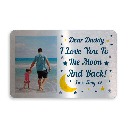 Personalised Metal Wallet Card Insert Gift Daddy Dad Grandad