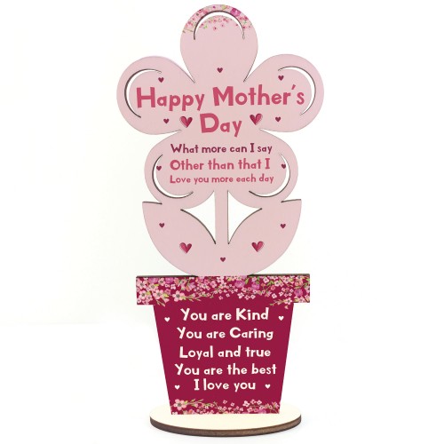 Happy Mothers Day Gift Wooden Flower Mum Gift From Daughter Son