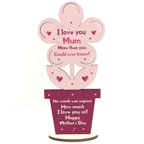 Mothers Day Gift For Mum Mummy Wooden Flower Mum Gift For Her