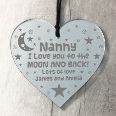 Mothers Day Gift For Nanny Hanging Heart Personalised Gift