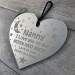 Mothers Day Gift For Nanny Hanging Heart Personalised Gift