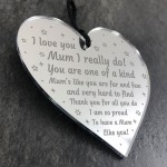 Gift For Mum on Mothers Day Birthday Hanging Heart Thank You